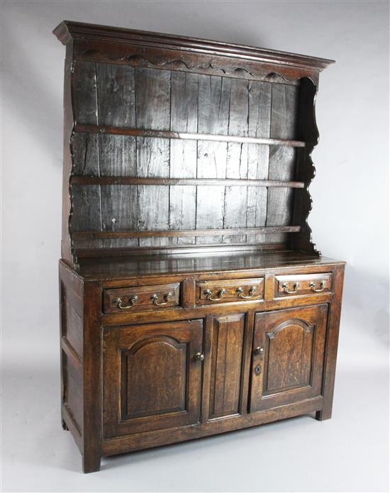 A George III oak dresser, W.4ft 7in. H.6ft 6in.
